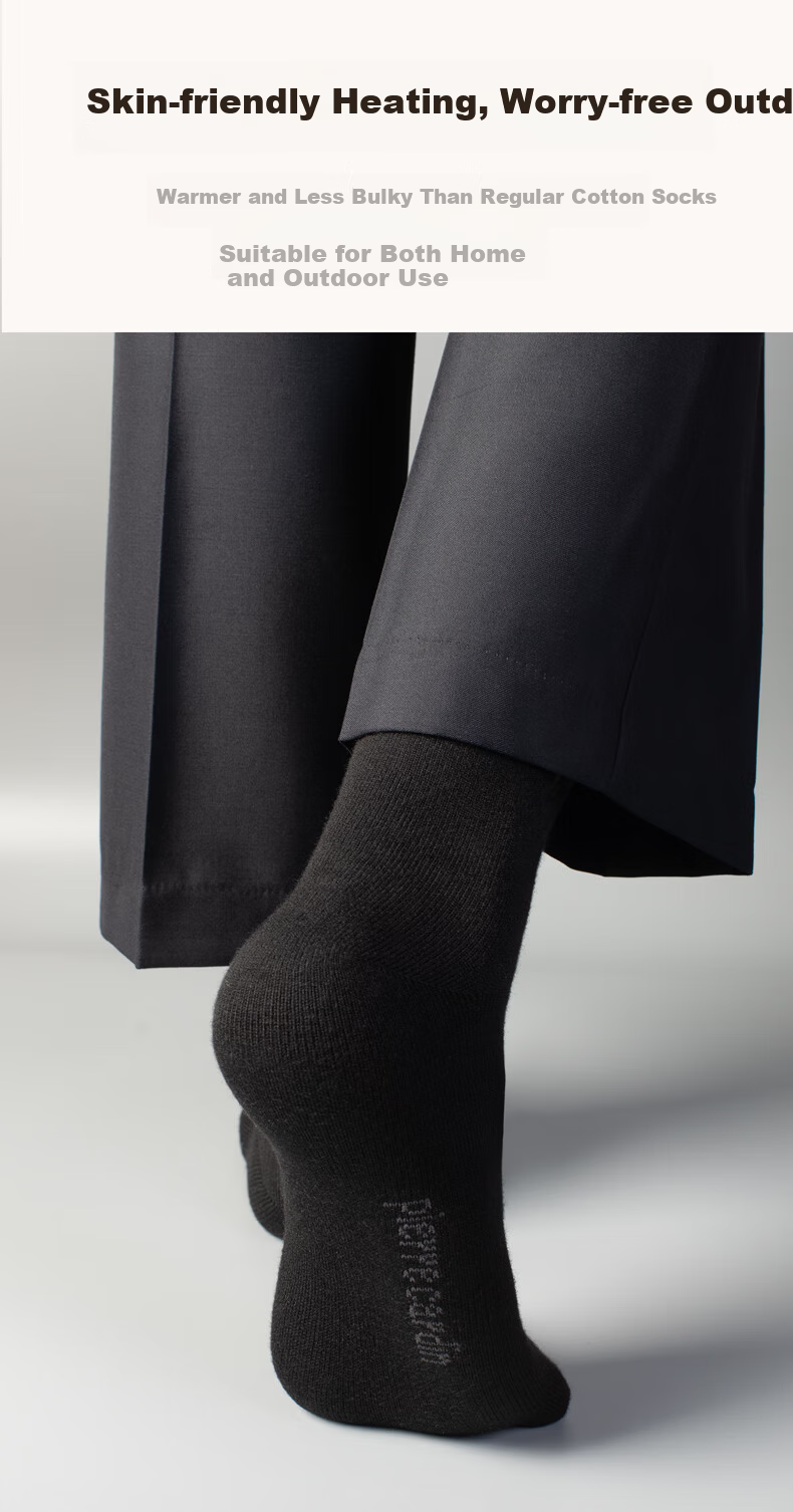 Pierre Cardin 10A Antibacterial Wool Socks for Men Autumn Winter Mid-Calf Sheep Wool Warm Thickened Business Long Socks Gift Box 4