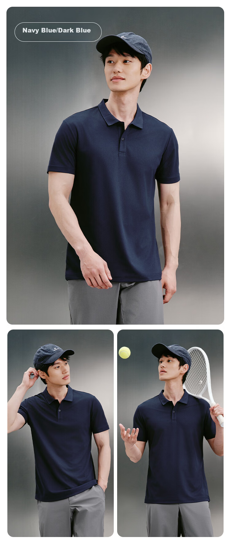 JD Original Summer Sports Short-Sleeve Men's T-Shirt Polo Shirt for Running, Fitness, Outdoor Quick-Dry Clothing Light Blue 3.0 3XL 18