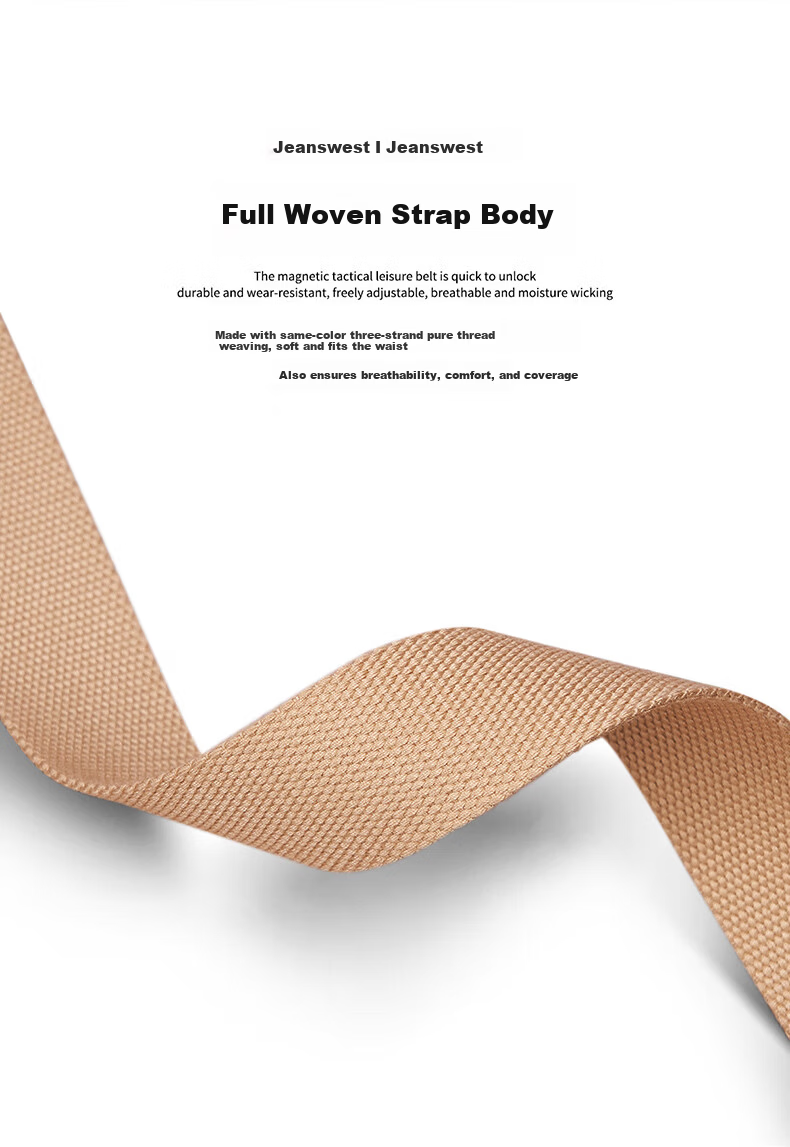 JEANSWEST Men's Canvas Waist Belt Woven Double Ring Buckle Casual Student Canvas Leather Belt Youth 4