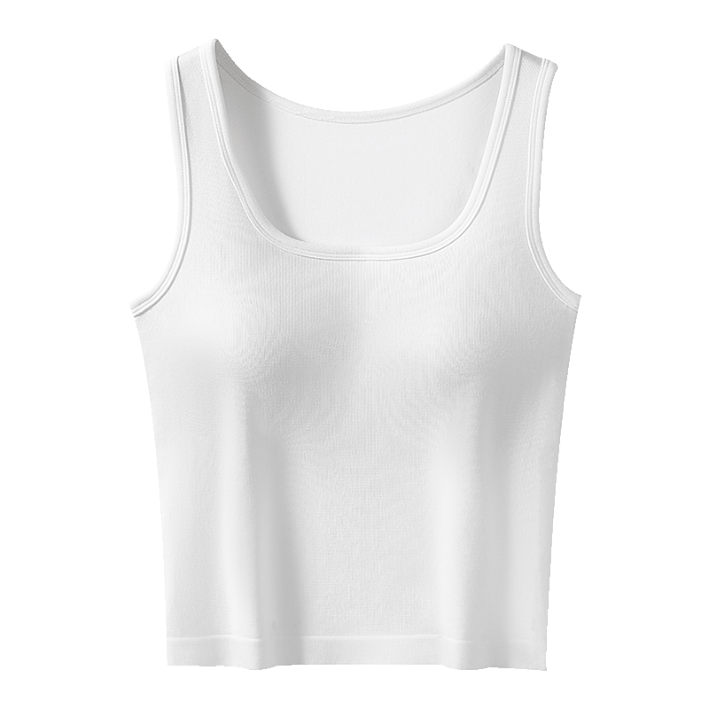 MiiOW Women's Summer Vest Bra Integrated Stylish Back Vest Breathable No-Bra Required Outerwear Belly Cover