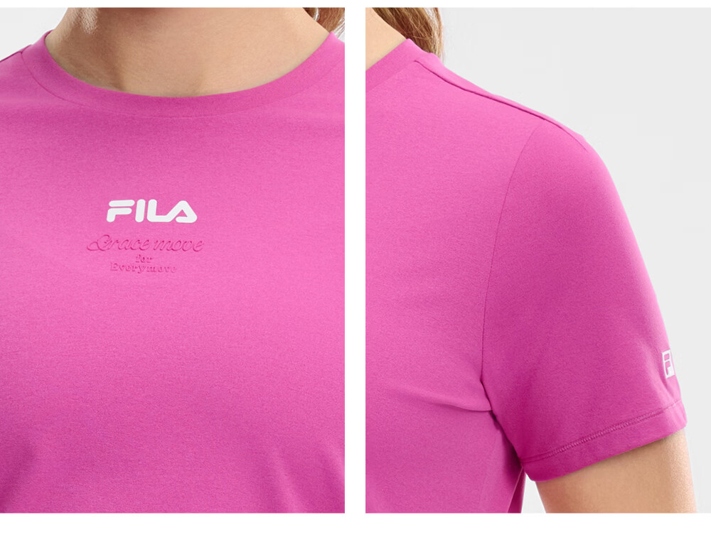 FILA Official Colorful Women's Short Sleeve T-Shirt 2026 Summer Moisture-Wicking Quick-Dry Fitness Sports Yoga Running Tee 36