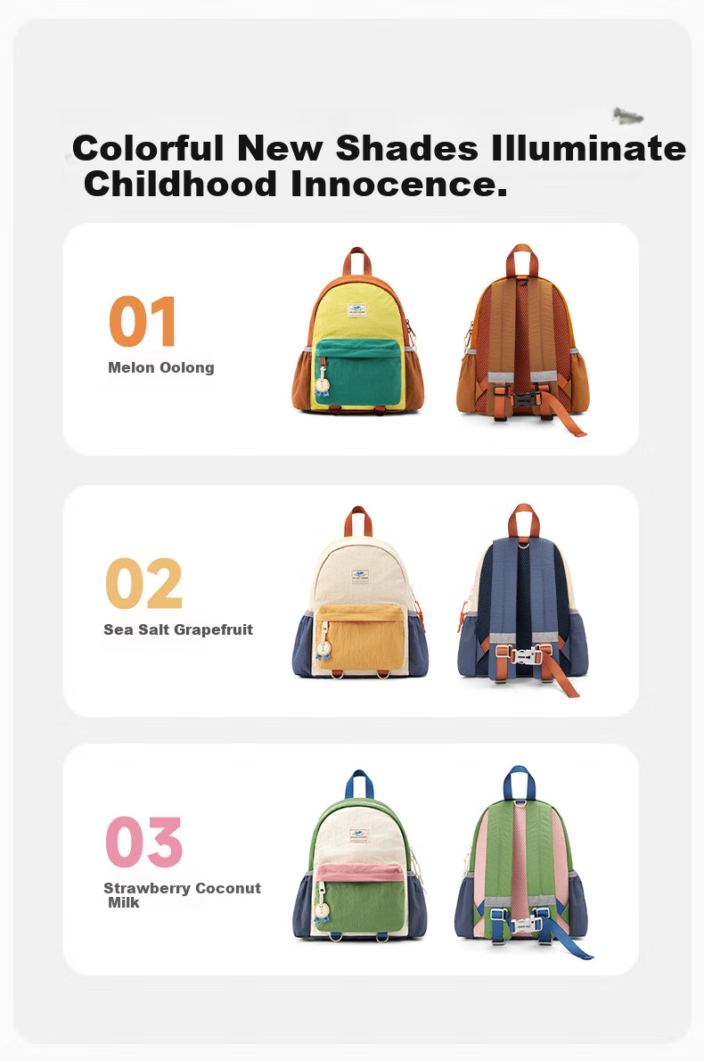 MR.ACE HOMME KIDS Outdoor Lightweight Travel Backpack Kindergarten Primary School 2026 New Melon Oolong S Size School Bag Backpack 9