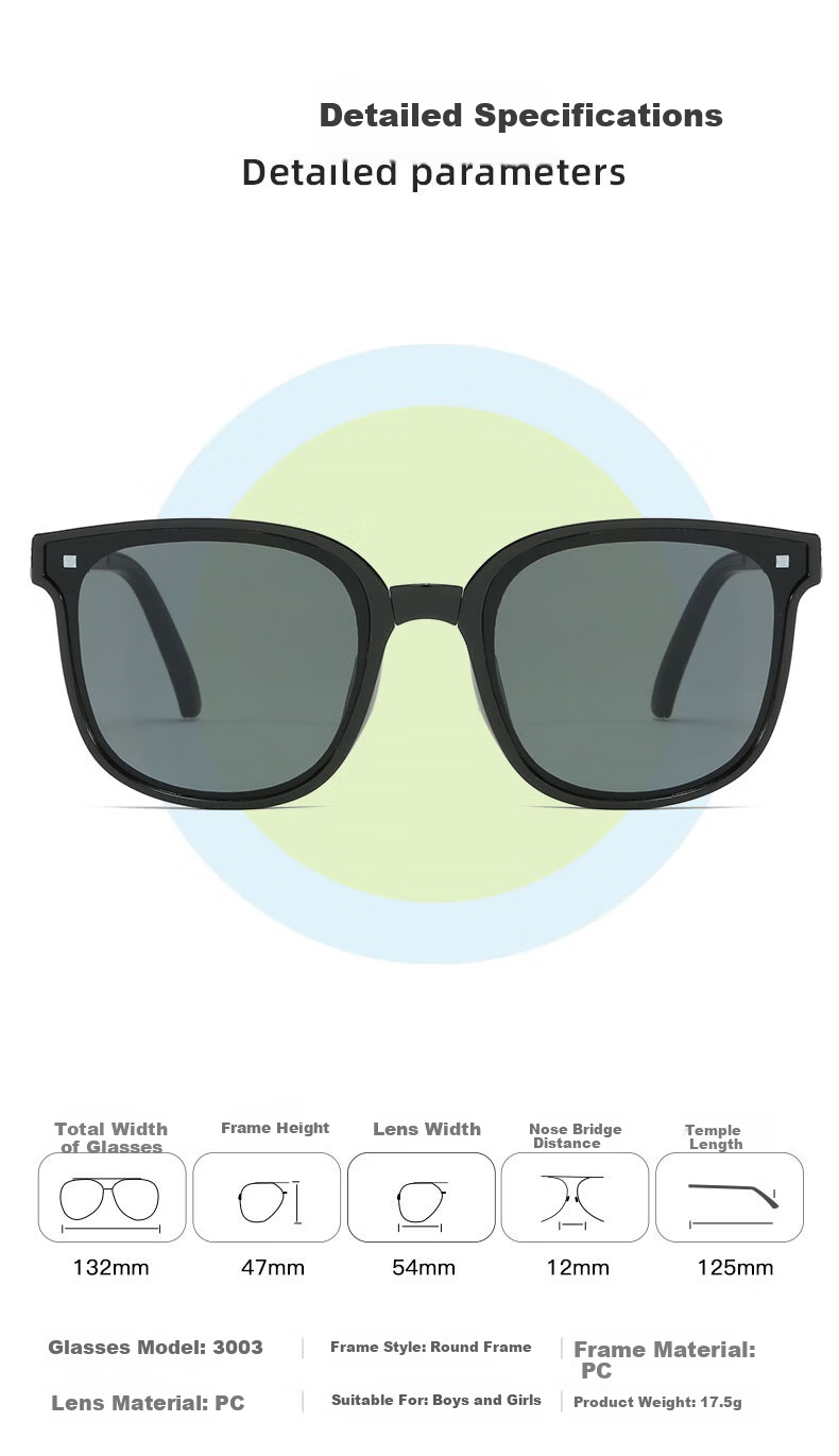 Panda Sasha Kids Folding Black Frame Gray Lens Sunglasses UV Protection Boys Girls Sun Glasses Back to School 3