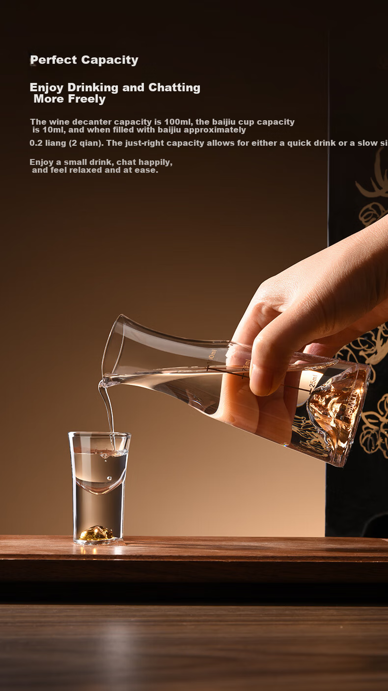 Cheer Jinshan Premium Baijiu Glass Decanter Set 100ml Wine Set Small Glasses 6 Decanters 6 Cups Gift Box Set 6