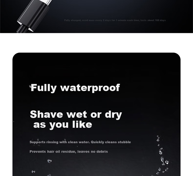 AUX Portable Palm-Sized Reciprocating Electric Shaver for Men, Compact Electric Razor, Travel-Friendly Beard Trimmer, Men's Gift 15