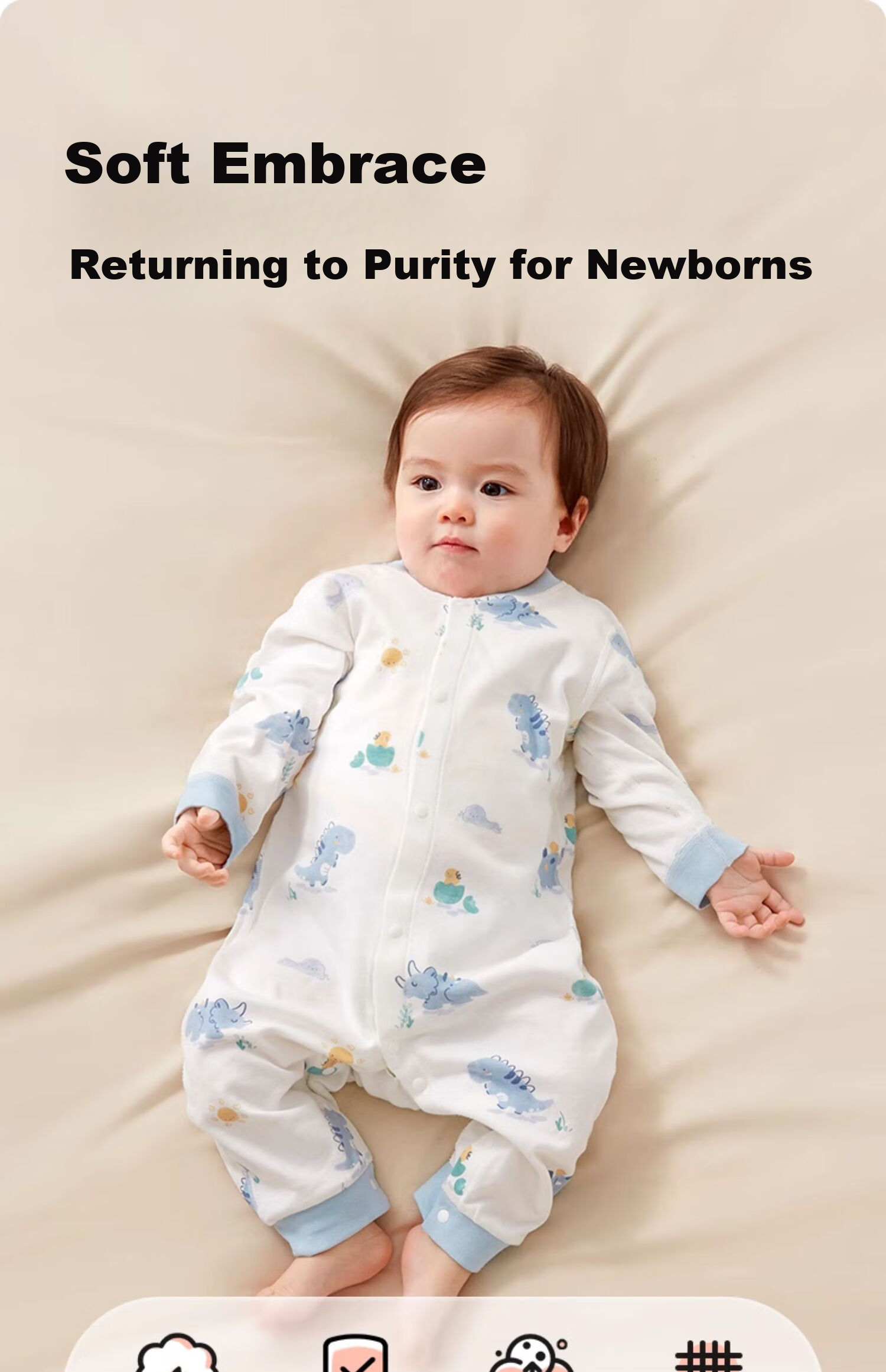 Aibedila Baby Romper Spring and Autumn New A-Class Pure Cotton Infant Clothing Crawling Suit Outfits 2-Pack Horse Pattern Size 90 2