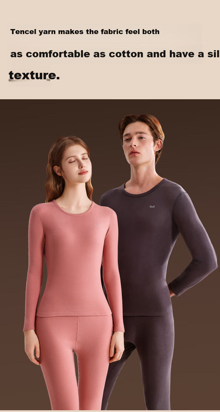 MiiOW [Mink Cashmere Acetate Wool Silk] Women's Thermal Underwear Set Autumn Long Johns and Knee Warmers 11