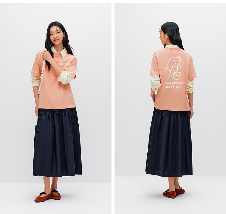 Semir Mall Style | Women's Summer Short Sleeve T-Shirt Embroidered Print Loose Drop Shoulder 2026 Boutique Clothing 101326100037 11