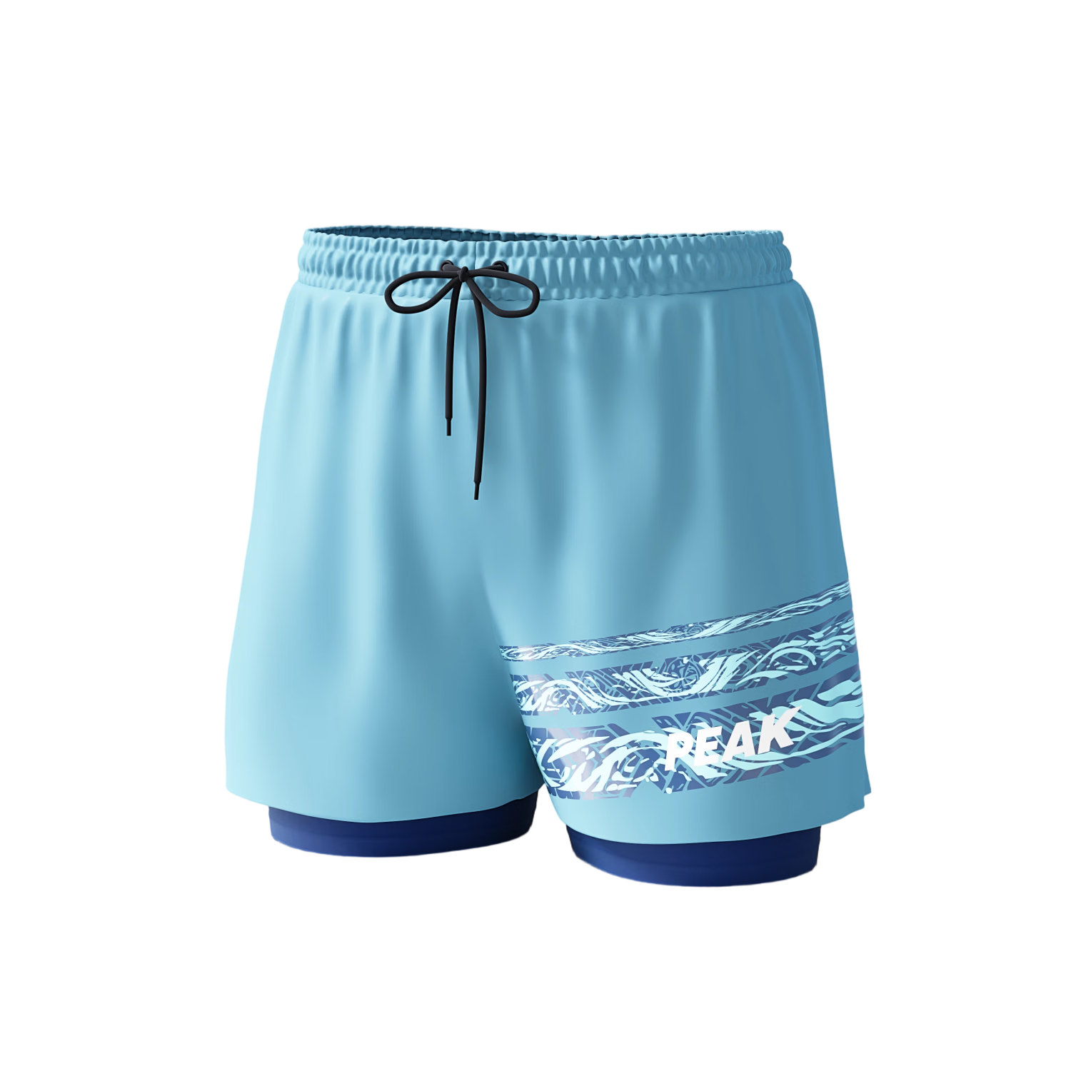 Peak Men's Quick-Dry Loose-Fit Boxer Swim Trunks Double-Layer Beach Shorts for Spa and Seaside Vacation L