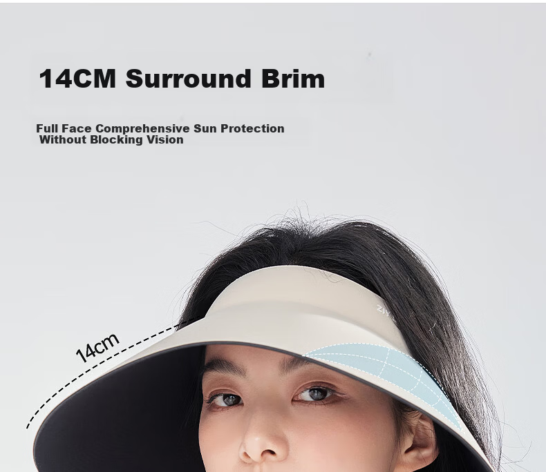 ZIY Women's Foldable Sun Hat UV Protection Summer Wide Brim Beach Cap Full Face Coverage Open Top 3