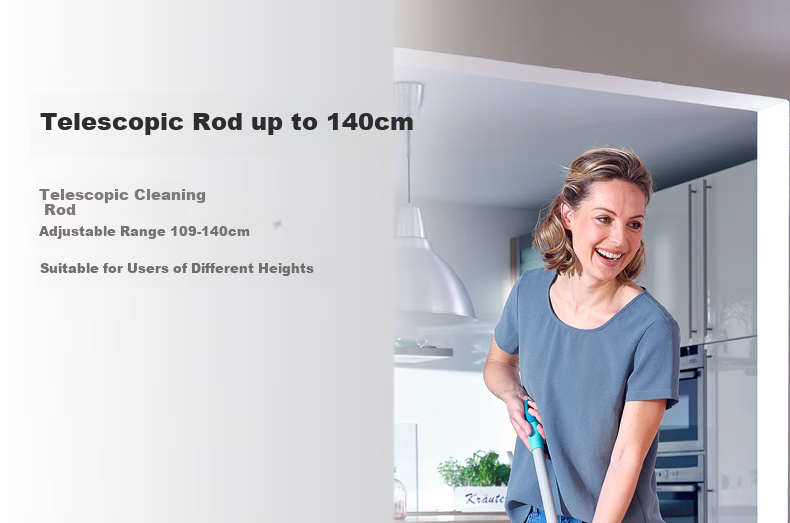 Likui German Imported 32cm Rotating Mop with 1 Cloth and Bucket Set, Telescopic Handle, Hands-Free Washing, Household Floor Cleaning Tool 11