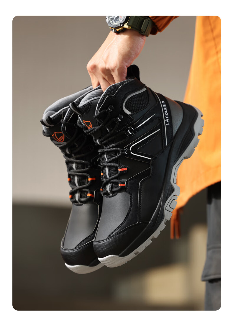 BlueOwl Shield Men's Summer Lightweight Breathable Odor-Resistant Steel Toe Anti-Smash Anti-Puncture Safety Work Shoes D291L Size 38 10