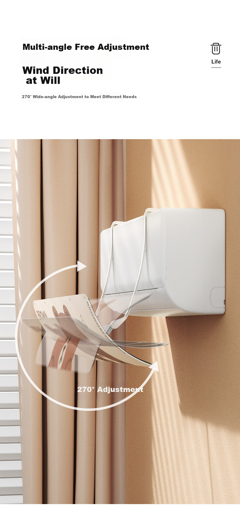 Fan Ye Air Conditioner Wind Deflector Universal Wall-Mounted Airflow Shield Cover 6
