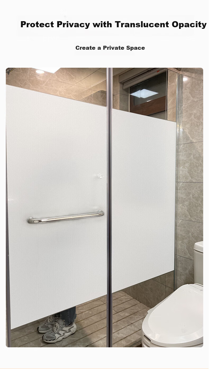 Xinuo Frosted Window Film Privacy Sticker Opaque Light-Transmitting Bathroom Door Anti-Peeping Protective Film 5