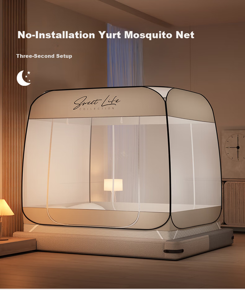 Su Era Mongolian Yurt Mosquito Net Anti-Fall 1.8x2m Home Integrated No-Installation Foldable Children's Mosquito Net Baby Class A 1