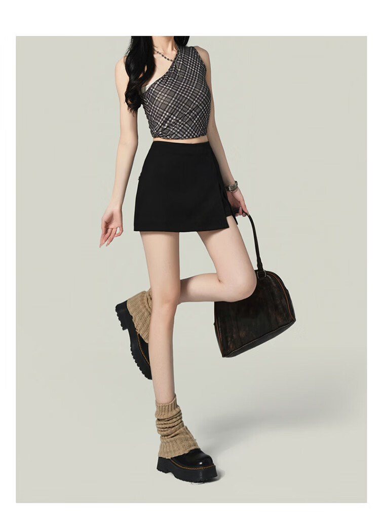 Free Style American A-Line Slit Blazer Skirt for Women 2026 Summer New Retro High Waist Anti-Exposure Bodycon Mini Skirt 21