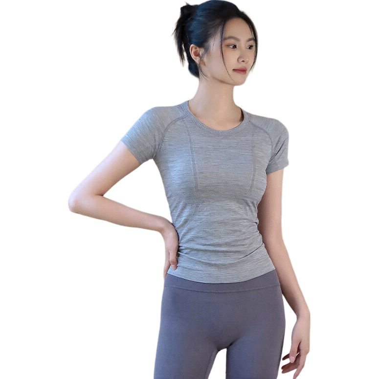 ACKDCS Women's Professional Sports T-Shirt Summer Yoga Short Sleeve Cycling Running Sweat-Absorbing Breathable Pilates Training Fitness Top