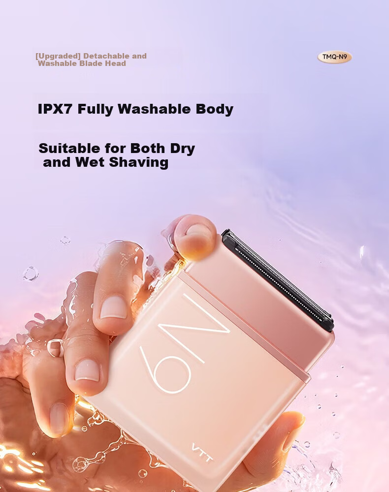 VTT Electric Hair Removal Shaver Reciprocating 3-Head Air9 Clean Shave Smart Mini Portable Epilator for Home Full Body Lips Armpits Legs Private Wet Hair Removal Gift for Men and Women 25