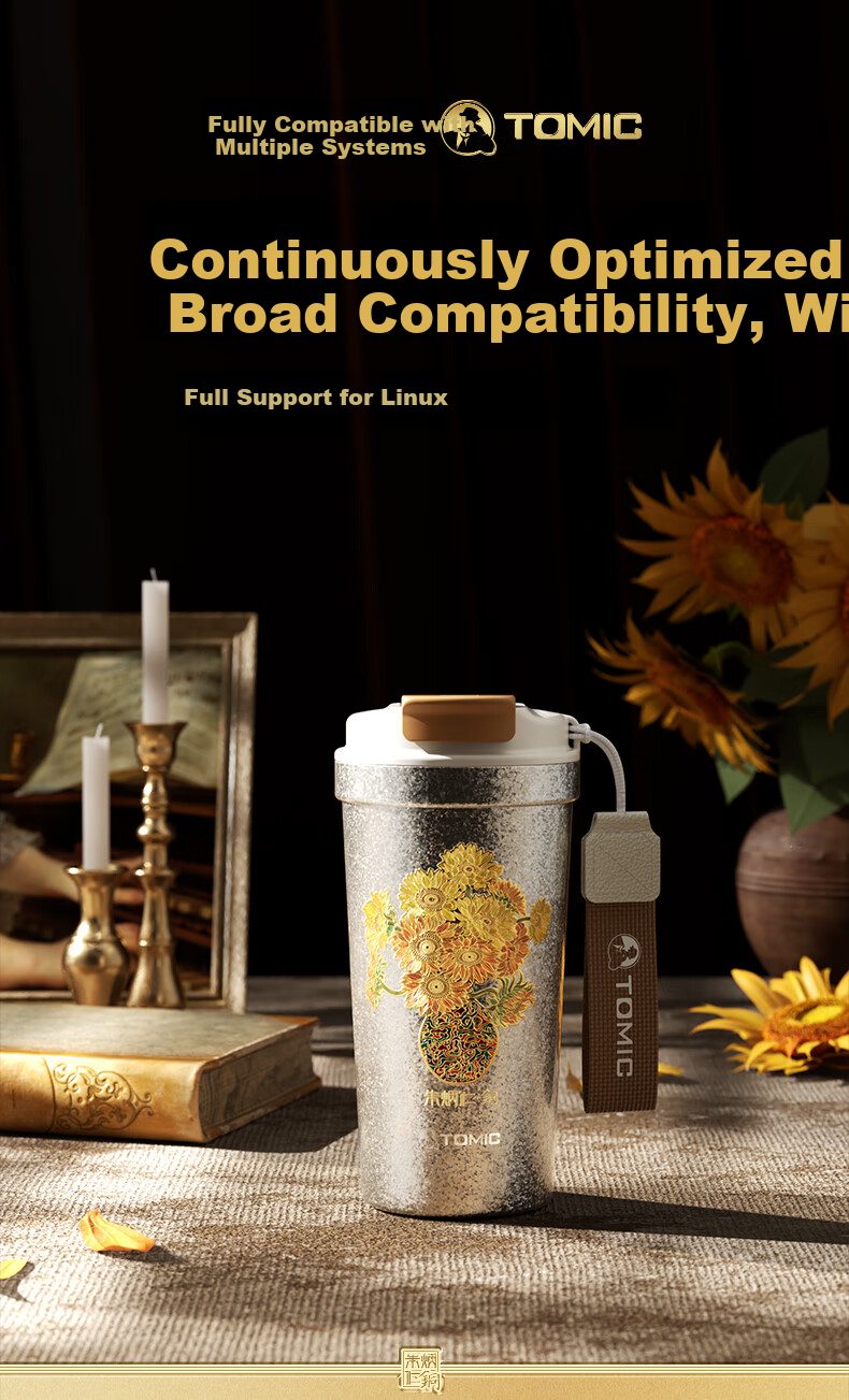 Zhubingren Copper Sunflower Titanium Cup - Coffee Cup Collaborative Portable New High-End Pure Titanium Cup 1