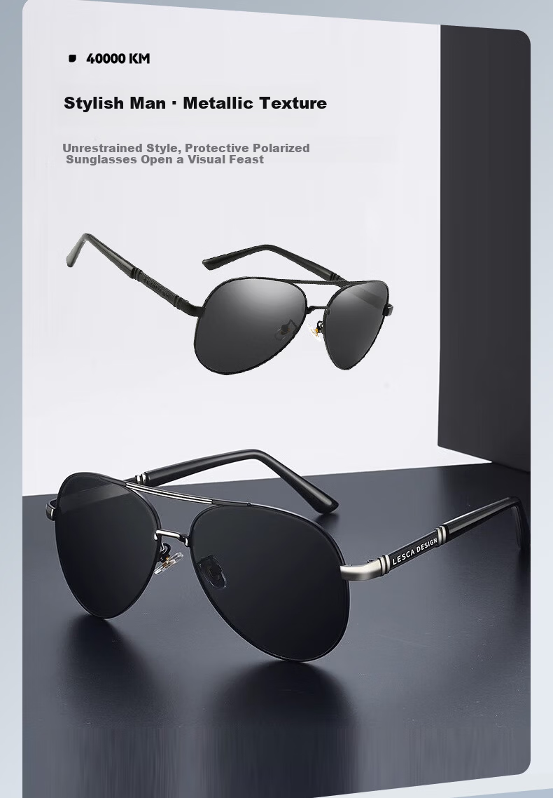 Kousu Pilot Sunglasses for Men Driving Fishing Photochromic Cool Frog Polarized Night Vision Driving Glasses 2