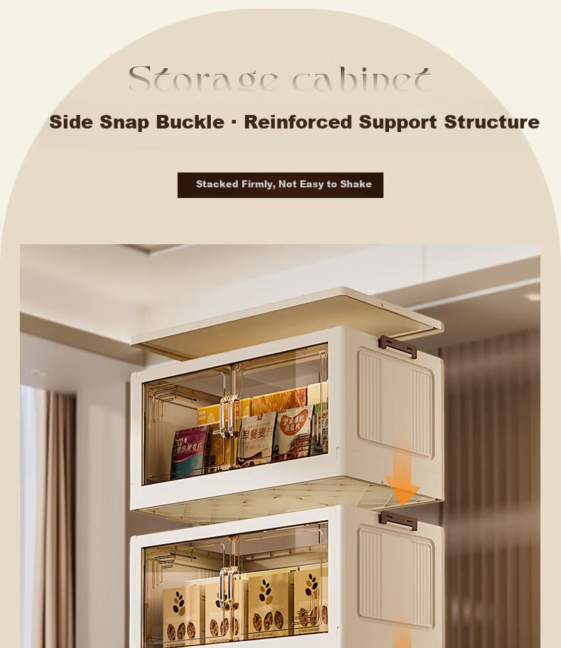 Quanpinwu Storage Cabinet Wardrobe Storage Cabinet No Assembly Snacks Toys Organizer Kitchen Thickened Foldable Mobile Multi-layer 1