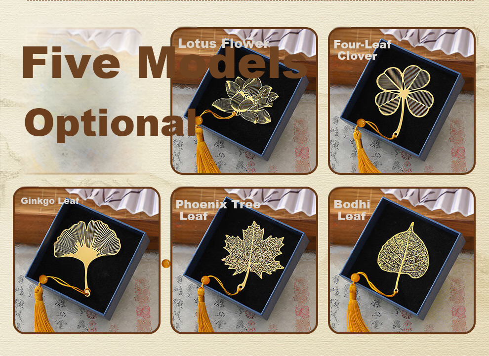 Jiaran Heng Brass Metal Bookmark Gift Box Graduation Gift for Teachers and Friends Chinese Style Cultural Creative Souvenir Customizable Ginkgo Leaf 4