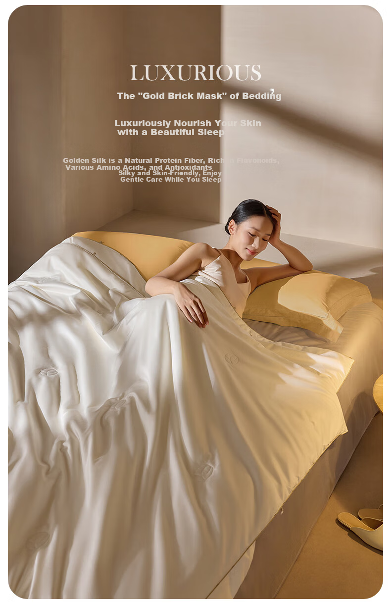 Luolai Home Textiles Mulberry Silk Quilt 100-Thread Count Cotton A-Class 100% Mulberry Silk All-Season Quilt Core Approx. 4.8 Jin 4