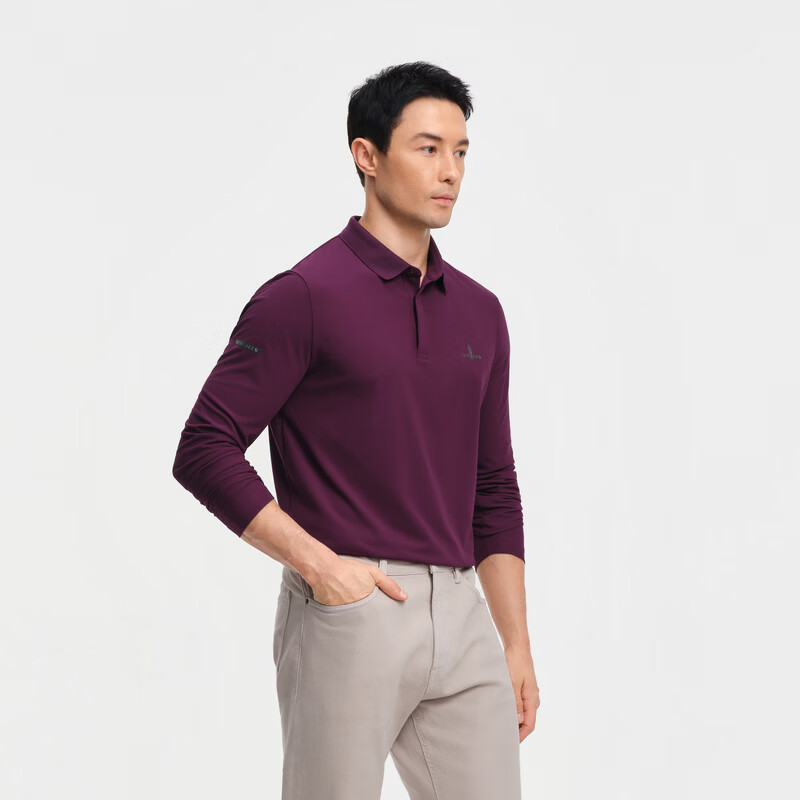 Biyinlefen [Shape-Retaining, Fade-Resistant, Sun-Protective Small Collar T-Shirt] 2026 Spring New Business Casual Long Sleeve Polo Shirt for Men