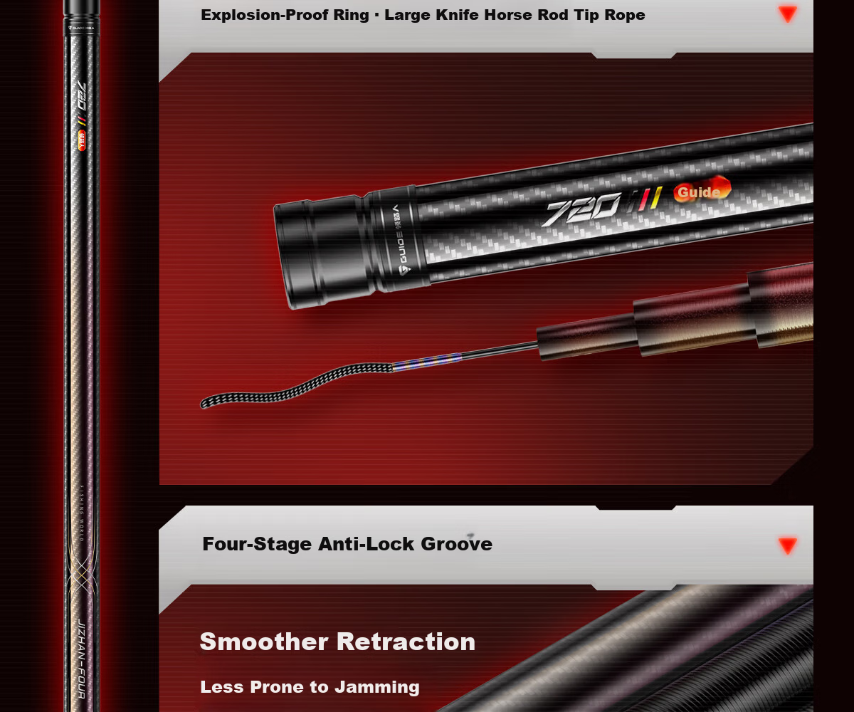 Lingluren Battle IV Lightweight Heavy Duty Fishing Rod Hand Rod Ultra-Light Hard Rod for Big Fish 7.2m 20