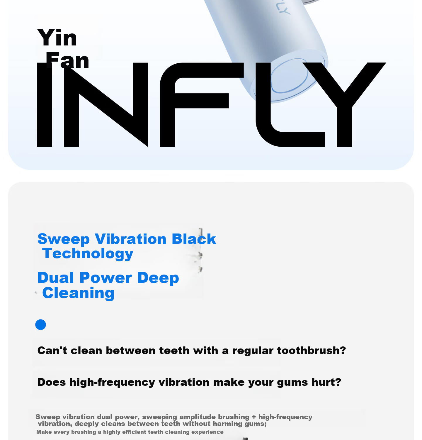 Infly Electric Toothbrush Sonic Vibration Soft Bristles Gum Care Rechargeable Smart Adult Unisex Couple Birthday Gift T20pro Silver Moonlight Silver 4