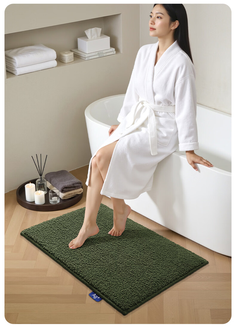 Da Jiang Small Blue Removable Washable Floor Mat Bathroom Door Water Absorption Foot Mat Toilet 50x80cm Carpet Surface Only 1 Piece 6