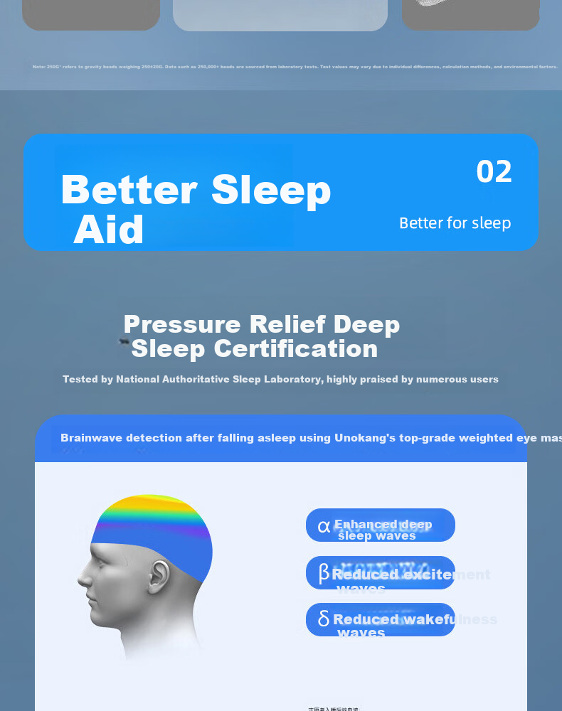Unokang Gravity Sleep Eye Mask Deep Sleep Pressure Technology Sleep Aid Light Blocking Micro-Pressure Relieves Eye Fatigue for Men and Women 5