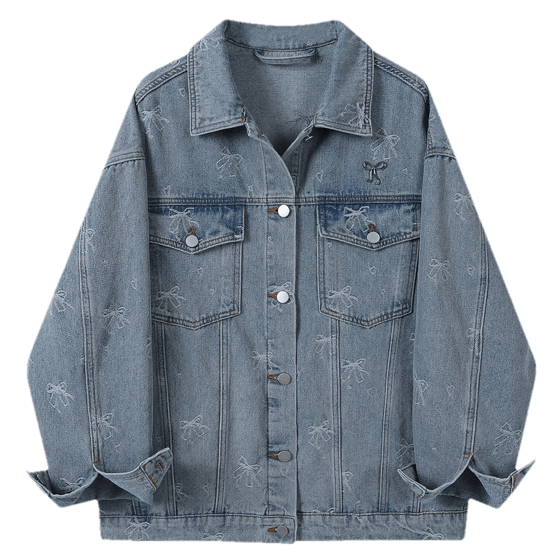 TonLion 2025 Autumn Women's All-Over Print Denim Jacket
