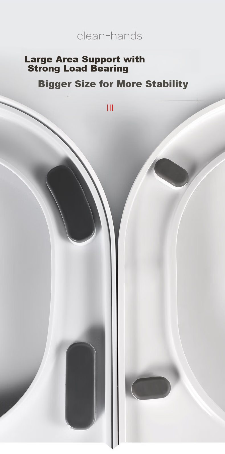 BSITN Large Cushion Slow-Closing Universal V-Shaped Toilet Seat Cover Toilet Ring Accessory Quick-Release Toilet Ring BP028 10