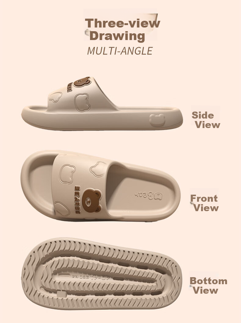 CXOCSI Men's Thick EVA Slippers with Cloud-Like Comfort, Couple's Non-Slip Home and Bathroom Sandals, White, Size 40-41 9