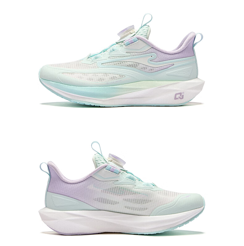 ERKE Kids Unisex Shock Absorption Sports Shoes Children's Lightweight Running Shoes Microcrystalline White/Sprout Green Size 35 49