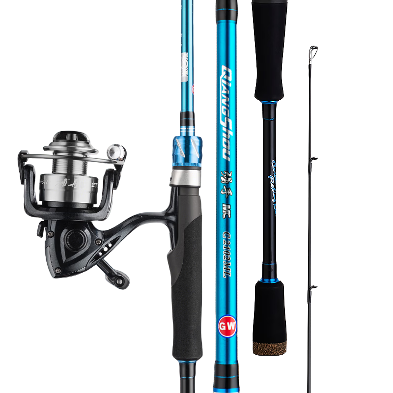 GW 1.8m Strong Hand ML Versatile Spinning Lure Rod Set Straight Handle Spinning Reel Fishing Rod Tackle
