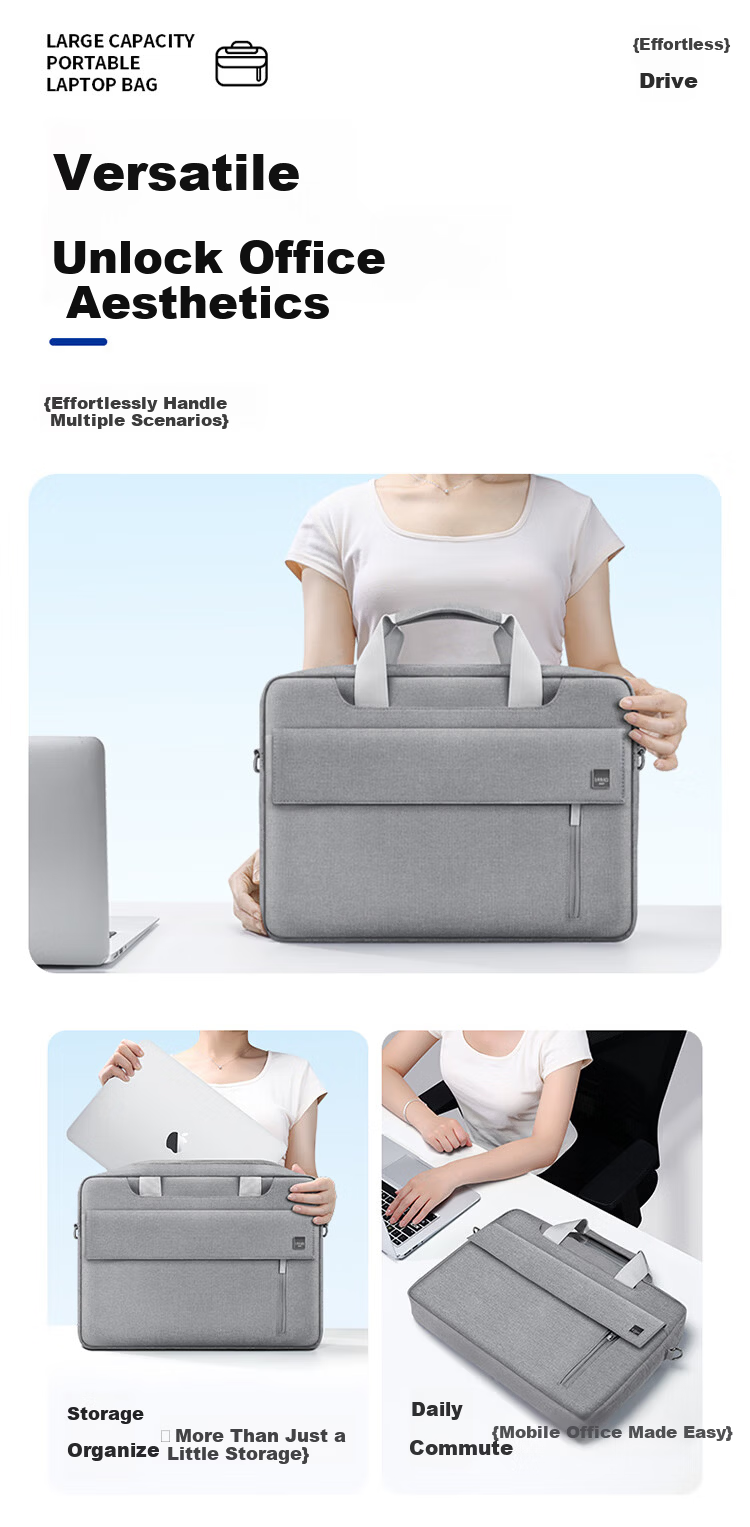 Biyoumei Laptop Bag 14 Inch Briefcase Thickened Inner Sleeve for Huawei HP Lenovo 6