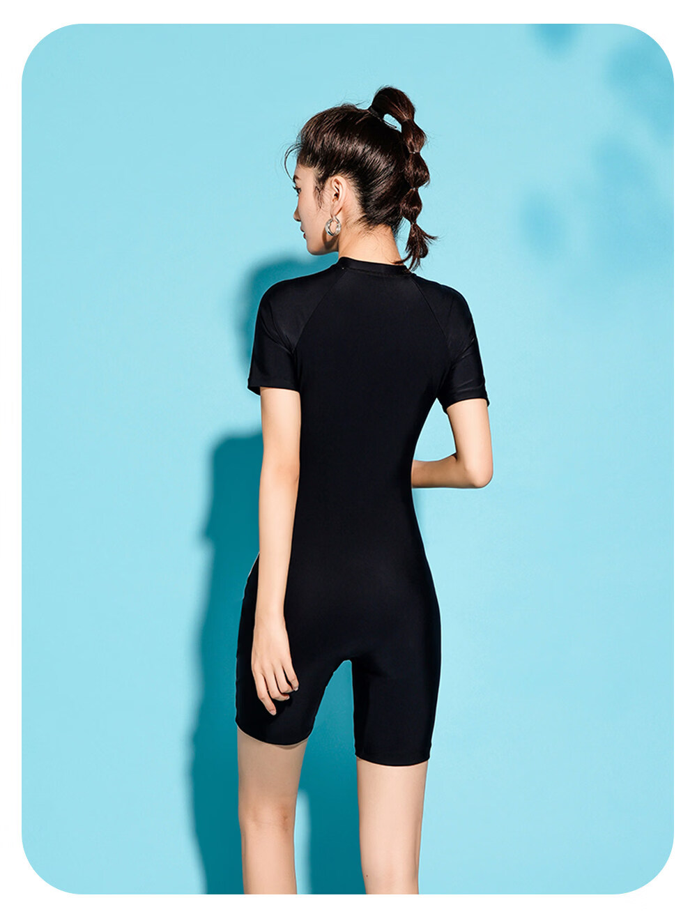 Xtep Women's Professional One-Piece Swimwear Large Size Slimming Conservative Square Leg Swimsuit for Swimming Pool Vacation Hot Spring 7