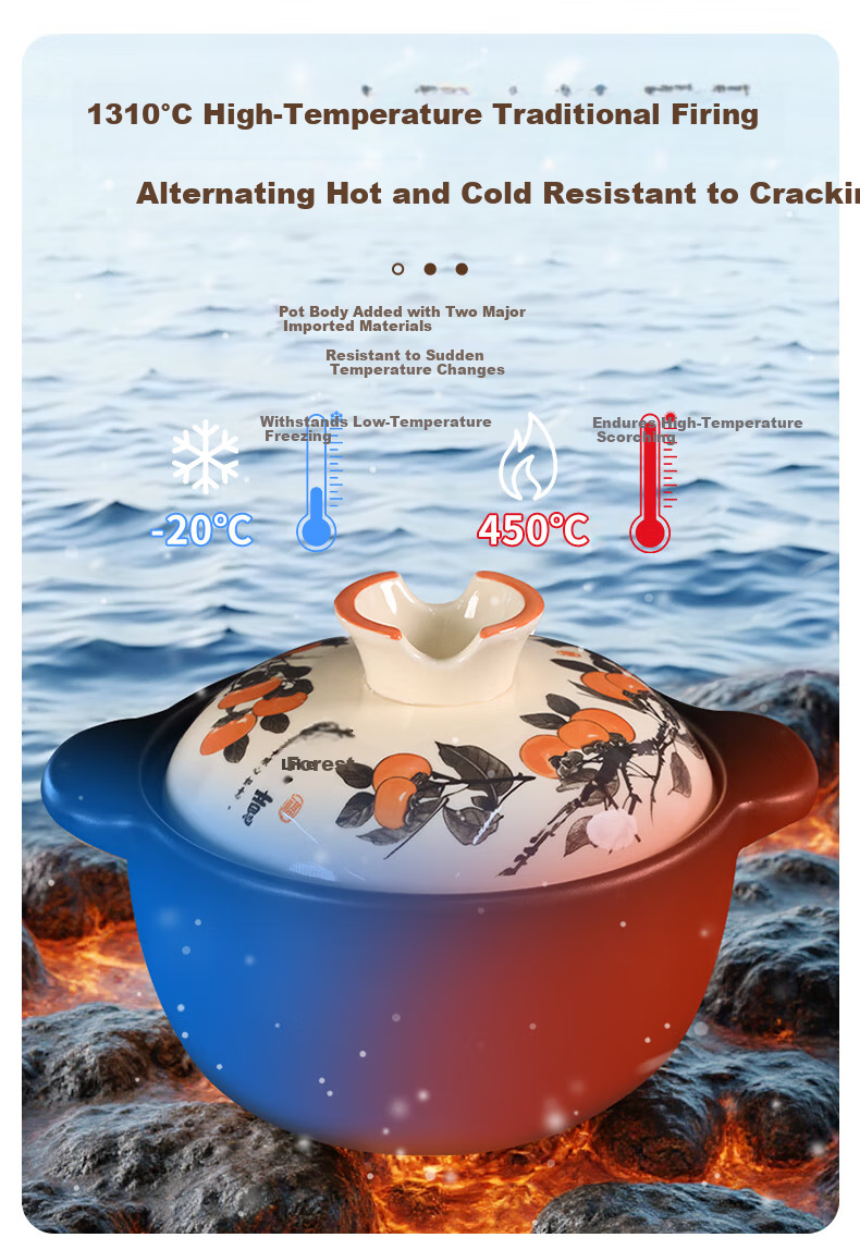 Quanpinwu Ceramic Clay Pot Soup Cooker Gas Stove Safe High-Temperature Resistant 3-4 Person Stew Pot Porridge Cooking Casserole 9
