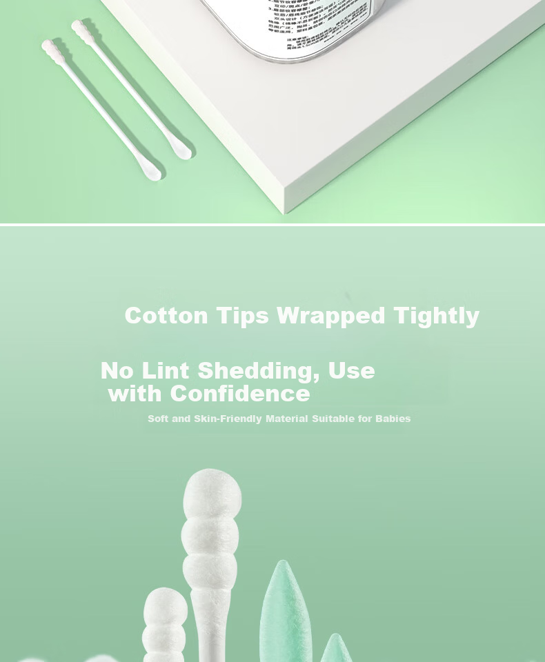 CHUSHE Disposable Double-Ended Cotton Swabs White and Blue Dual Color 300pcs 2 Boxes Paper Shaft Ear Cleaning Multi-Purpose Spiral Head Beauty 2
