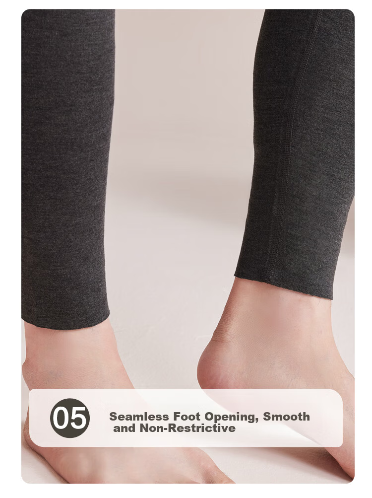 Hodo Home Seamless Thermal Underwear Set for Women Autumn Winter Color-Spun Fleece with Cashmere and Mulberry Silk 11