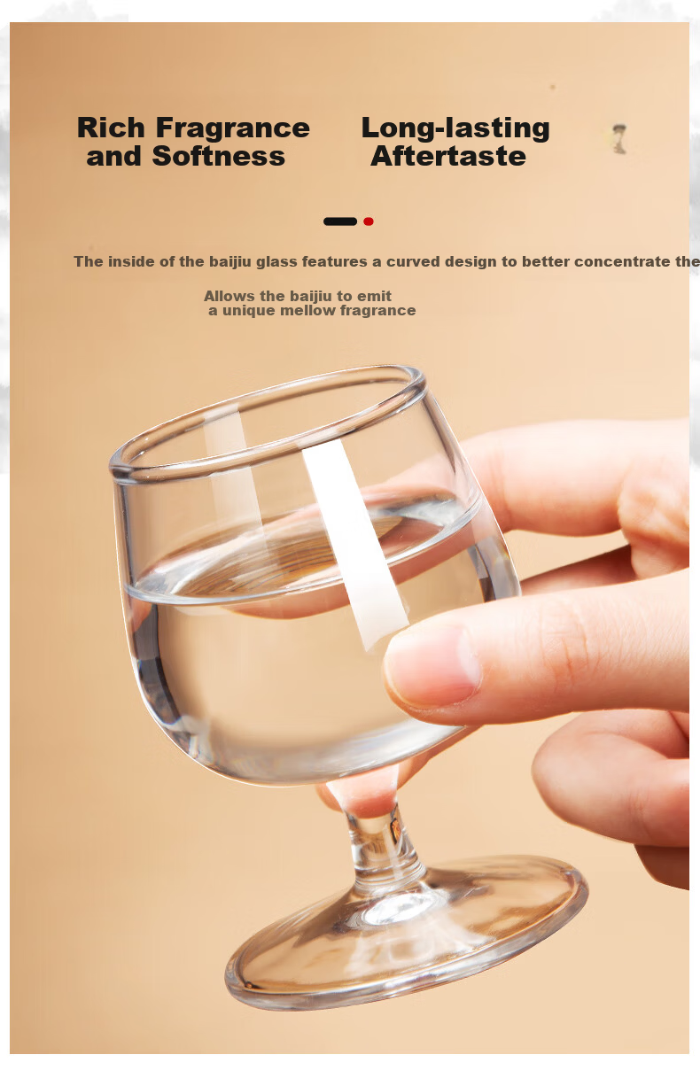 Green Apple 95ml Thickened Crystal Glass Tasting Cups Set of 6 for Baijiu, Wine, and Brandy 6