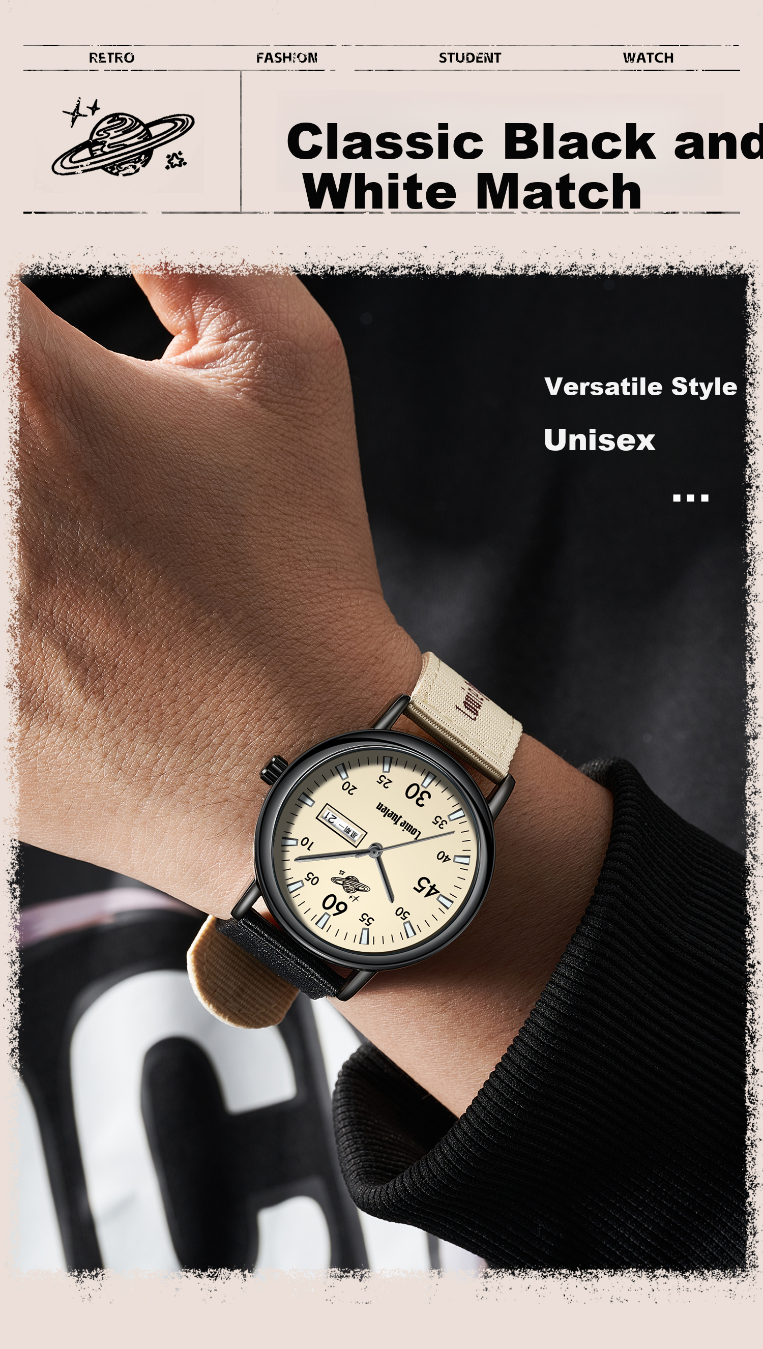 GEORGCOUNT 2025 New Silent Quartz Watch for High School and Middle School Female Students Waterproof Youth Stylish Exam Use 12