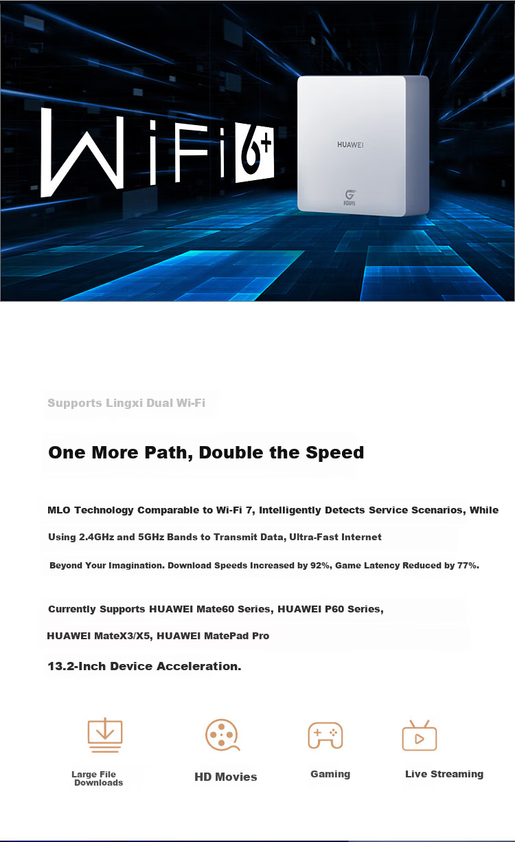 HUAWEI Lingxiao Parent-Child Router Q6 Wired Version Premium Edition (1 Parent + 3 Child Set) Whole-Home Gigabit Wired Networking WiFi6+ 10