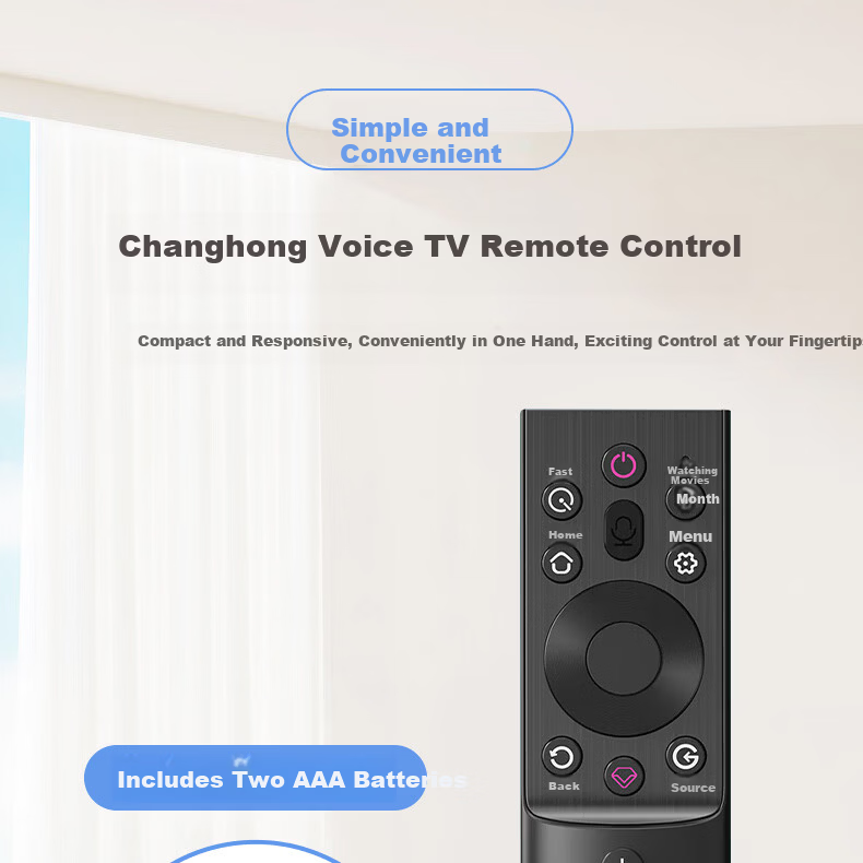 Dongpuli Remote Control for Changhong TV Voice RBG400VC 55D4PS 65D4PS 70D4PS 75D4PS Changhong TV Remote Control 1