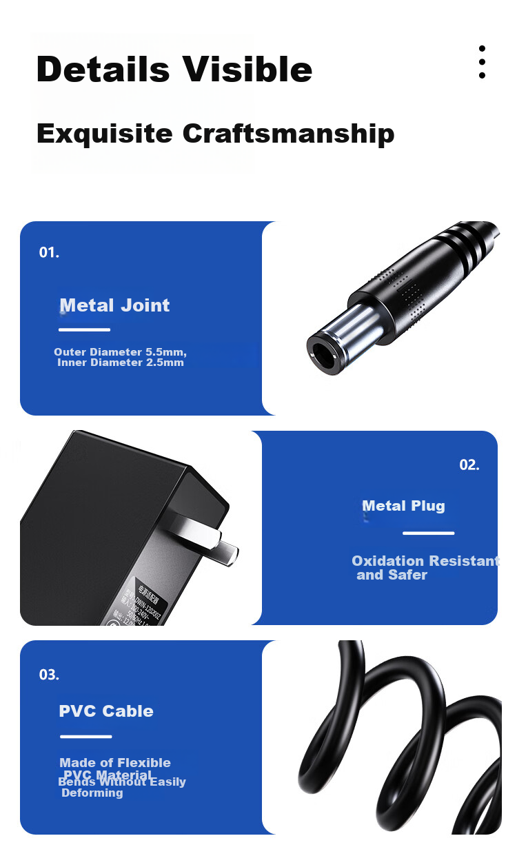 NVV 5V1A Power Adapter Compatible with Hard Drive Enclosures, Set-Top Boxes, Routers, Surveillance Devices, Optical Modems, Fiber Optic Transceivers DC Connector 5.5*2.5mm Universal Round Hole Charger 9