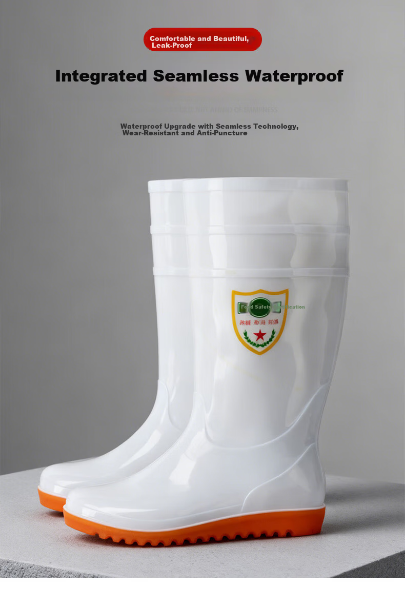Gongqiyou Black Mid-Calf Rain Boots Size 40 Waterproof Non-Slip Wear-Resistant Outdoor Rubber Shoes 9