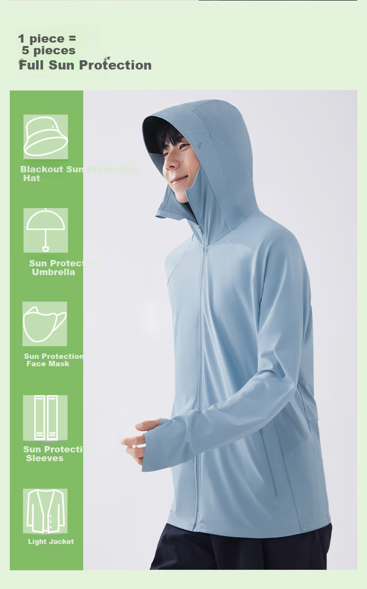 Beneunder Ice Silk Sun Protection Jacket for Men UV Protection Cooling Breathable Outdoor Fishing AL106 24