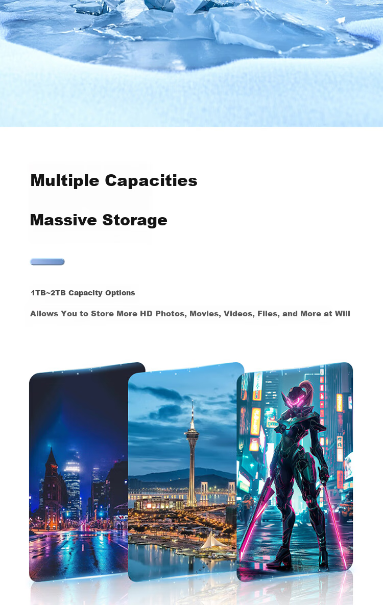 Lenovo 2TB Portable SSD USB 3.2 High-Speed 2000MB/s T2000 Series Compact External Hard Drive Nationwide Warranty 8